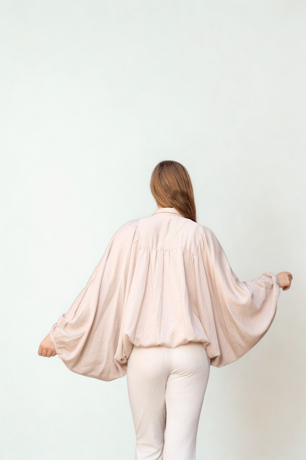A10 - Beigh Linen Oversize Blouse
