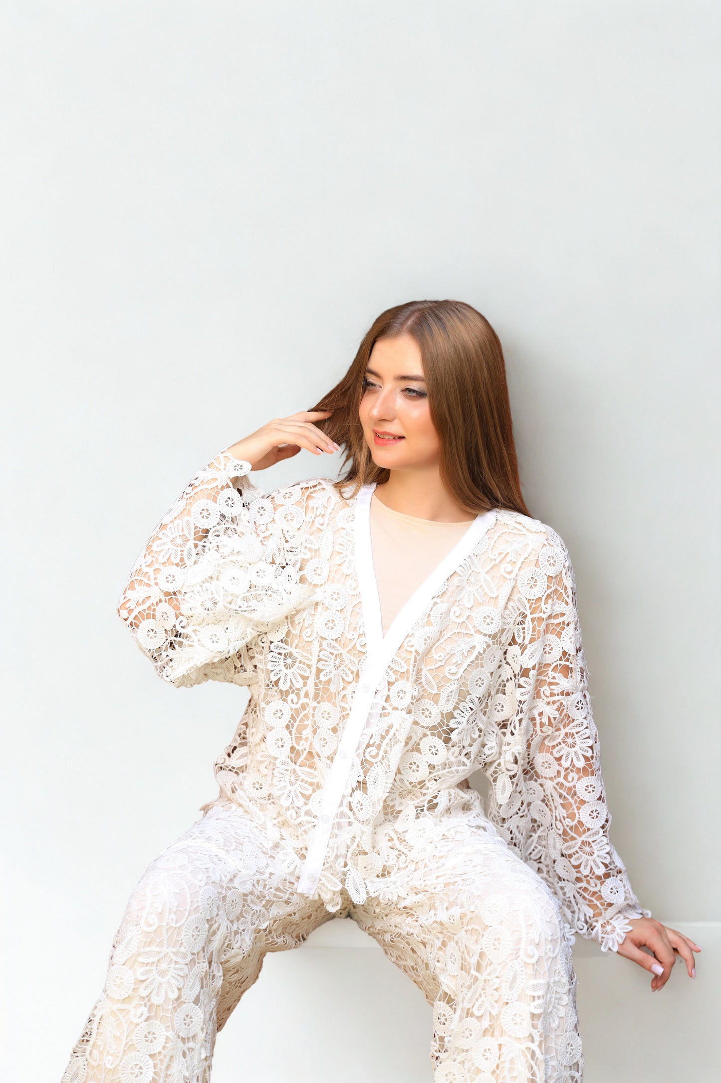 A04 - Floral Off-White Set